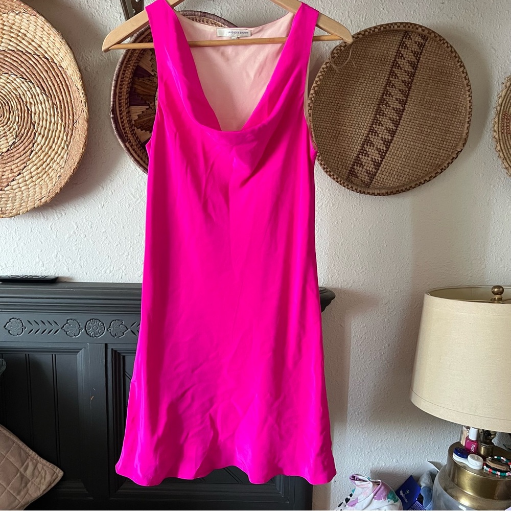 Lavender Brown Hot Pink Mini Dress